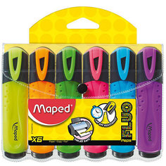 Набор маркеров FLUO PEPS, 6 цв. Maped