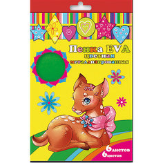 Пенка цветная метализированная, 6 листов, 6 цв Феникс