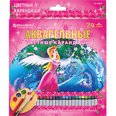 Цветные карандаши акварельные "Rose Angel", 24 цв., Brauberg