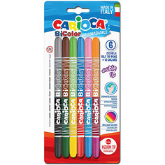 Набор двухсторонних фломастеров BiCOLOR, 6 шт, 12 цв., в блистерной упаковке Carioca