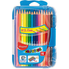 Набор цветных карандашей в пенале КАР COLORPEPS, 15 цв. Maped