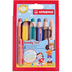 Набор цветных карандашей Stabilo woody 6цв, картон
