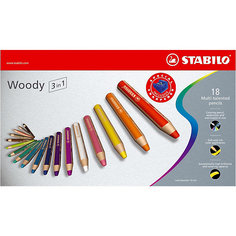Набор цветных карандашей Stabilo Woody 18 цв+точилка, картон