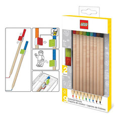 Набор цветных карандашей (9 шт.) с 2 насадками в форме кирпичика LEGO