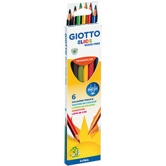 Цветные карандаши GIOTTO пластиковые, 6 штук