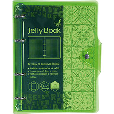 Тетрадь со сменными блоками Канц-Эксмо "Jelly Book" А5, 120 листов, неоново-салатовый