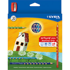 Цветные карандаши GROOVE с эргономичными выемками, 24 цвета Lyra