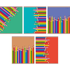 Комплект тетрадей "Цветные карандаши" (10 шт), 48 листов, Канц-Эксмо
