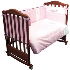 Комплект в кроватку 6 предметов Сонный гномик, Прованс, розовый