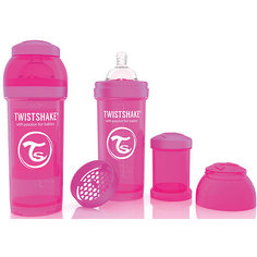 Антиколиковая бутылочка 260 мл., Twistshake, розовый