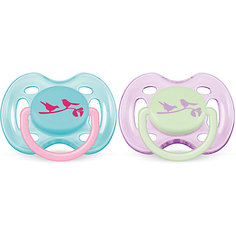 Силиконовая соска-пустышка 0-6 мес, 2 шт, Classic, Philips Avent, бирюзовый/розовый