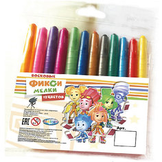 Мелки восковые  выкручивающиеся "Фиксики", 12 цветов Centrum