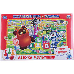 Настольная игра-ходилка "Азбука мультяшек", Умка