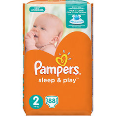 Подгузники Pampers Sleep &amp; Play, 3-6 кг, 2 размер, 88 шт., Pampers