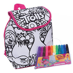 Набор "Раскрась  рюкзачок" Тролли. Centrum