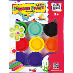 Пальчиковые краски, 12 цветов Kribly Boo