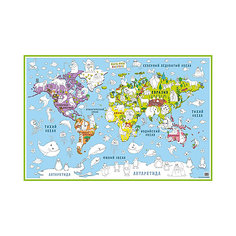 Карта-раскраска "Карта мира Животные" Бумбарам