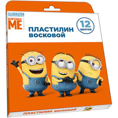 Пластилин восковой, 12 цветов, "Миньоны" Росмэн