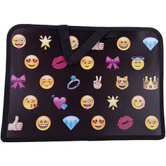 Centrum Папка А4 для тетрадей с ручками, пластиковая на молнии "Смайлы"