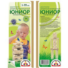 Деревянный конструктор Краснокамская игрушка "Юниор", 96 деталей
