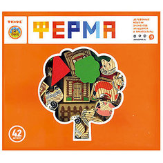 Деревянный конструктор Томик "Ферма", 42 детали