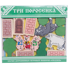 Деревянный конструктор Томик "Сказки. Три поросенка", 31 деталь