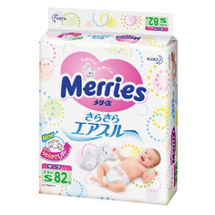 Подгузники для детей Merries, S 4-8 кг, 82 шт.