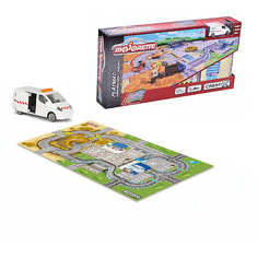 Игровой коврик Creatix, Construction серии, нескользящий + 1 машинка Majorette