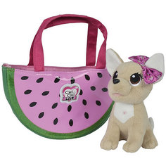 Мягкая игрушка Simba Chi-Chi love "Фруктовая мода" Собачка в сумочке, 18 см