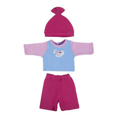 Одежда для куклы Mary Poppins "Зайка" кофточка брючки и шапочка, 38-43 см (розовый с голубым)