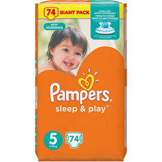 Подгузники Pampers Sleep &amp; Play, 11-18 кг, 5 размер, 74 шт., Pampers