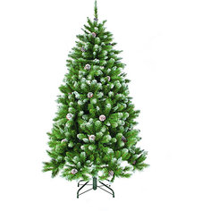Искусственная елка Triumph Tree "Императрица. С шишками, заснеженная", 155 см (белая, зеленая)