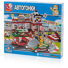 Конструктор "Автогонки: Станция техобслуживания", 457 деталей, Sluban