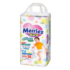 Трусики-подгузники для детей Merries, XL 12-22 кг, 38 шт.