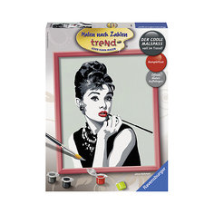 Раскрашивание по номерам «Одри Хепберн» Размер картинки – 24*30 см Ravensburger