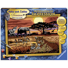 Раскрашивание по номерам «Африка» Размер картинки – 40*30 см Ravensburger