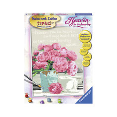 Раскрашивание по номерам «Пионы» Размер картинки – 30*40 см Ravensburger