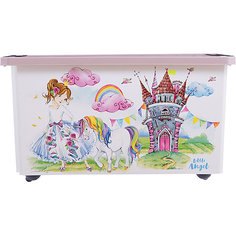Ящик для хранения игрушек Little Angel "Сказочная принцесса", 57 л., на колесах