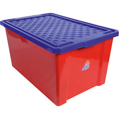 Ящик для хранения игрушек большой 57л на колесах, Little Angel, красный лего