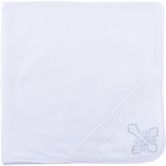 Крестильное полотенце с уголком 90*90, NewBorn, белый/серебро