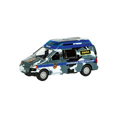 Металлическая машина Пламенный мотор "Полиция ОМОН ГУВД России", свет, звук, открывающиеся двери, 13см