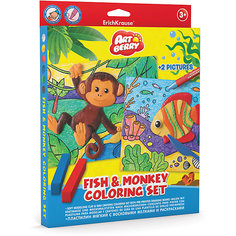 Набор для творчества Fish &amp; Monkey Coloring Set Artberry Erich Krause