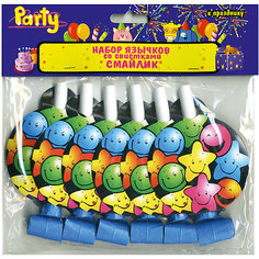 Набор язычков со свистками ACTION! Смайлик, 6шт