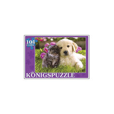 Пазл Konigspuzzle "Котёнок и щенок" 104 элемента