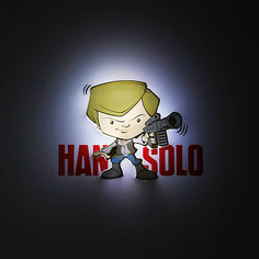 Пробивной мини 3D светильник "Хан Соло", Звёздные Войны Детское время