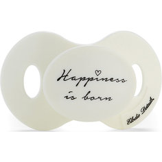 Силиконовая пустышка Elodie Details "Newborn Happiness is Born" 0-6 мес., белая