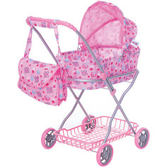 Коляска для кукол Buggy Boom , светло-розовый с цветочками