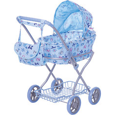 Коляска для кукол Buggy Boom , голубой с бантиками