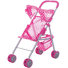 Коляска для кукол с козырьком Buggy Boom , розовый в горошек