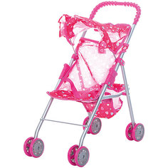 Коляска для кукол с козырьком Buggy Boom , розовый с сердечками